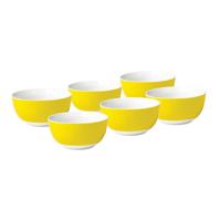 Müslischalenset Gelb Weiß 6-Teilig D: 14 Cm - Gelb/Weiß, Basics, Keramik (14/6cm) - Van Well