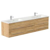 WASCHTISCHKOMBI Geant, Eichefarben B: 200 cm - Eichefarben/Weiß, Basics, Holzwerkstoff/Stein (200cm) - MID.YOU