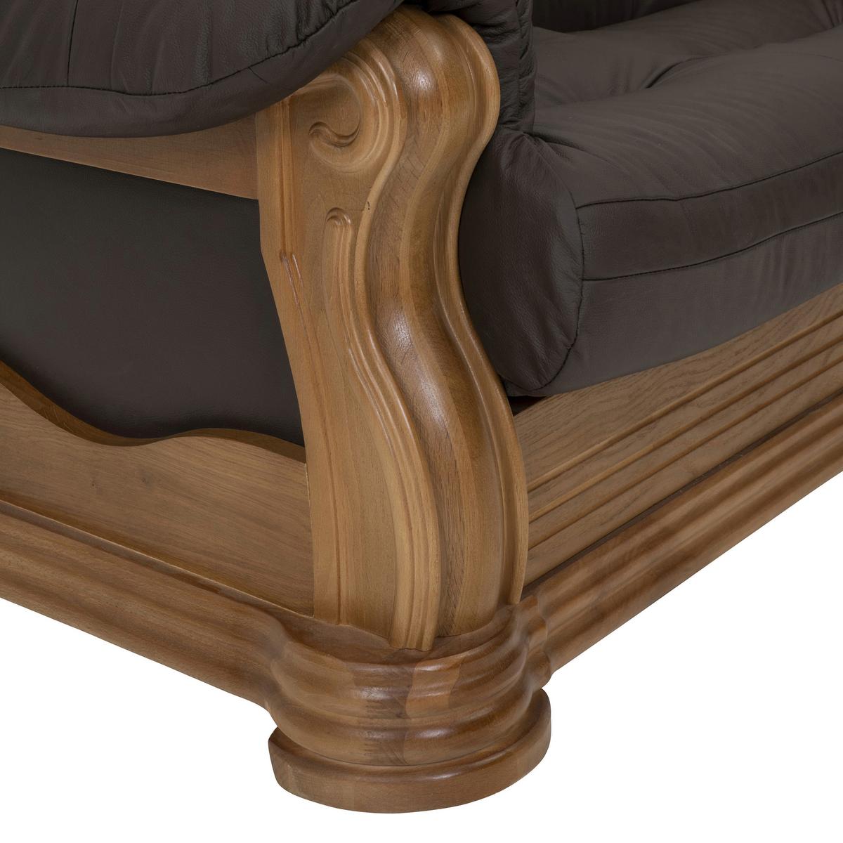 2-sitzer-sofa Arkansas Braun Echtleder - Eichefarben/Braun, KONVENTIONELL, Leder/Holz (144/95/94cm) - Max Winzer