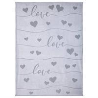 Kuscheldecke Sophia Grau 130x170 cm Schriftzug - Grau, MODERN, Textil (130/170cm) - Luca Bessoni
