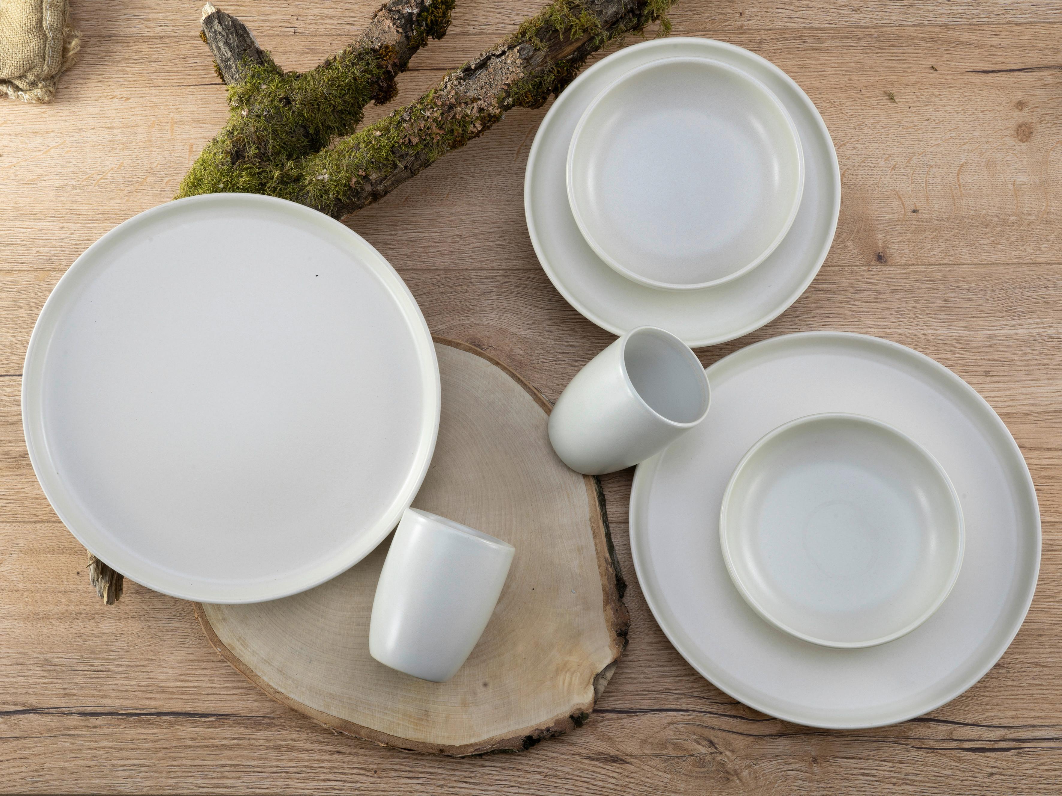 Kombinovaná souprava 16 dílná pro 4 osoby - bílá, Basics, keramika - Creatable