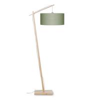 Stehlampe Andes Grün/ Naturfarben mit Fußschalter - Naturfarben/Grün, Design, Holz/Textil (70/176cm) - Good & Mojo