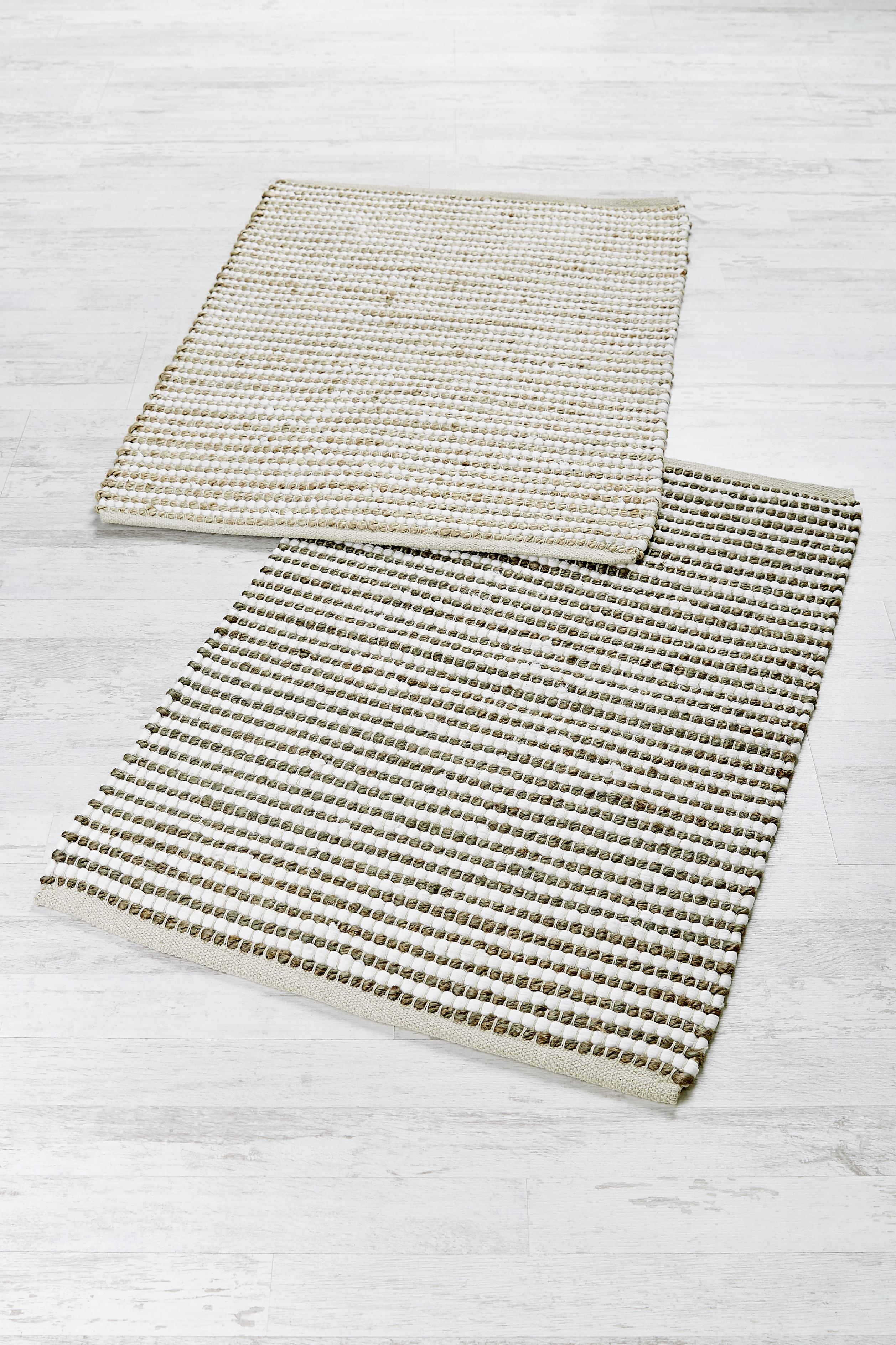 Teppich Vorleger Natur/Weiß Kleo 60x120 cm - Naturfarben/Weiß, Basics, Textil (60/120cm) - James Wood