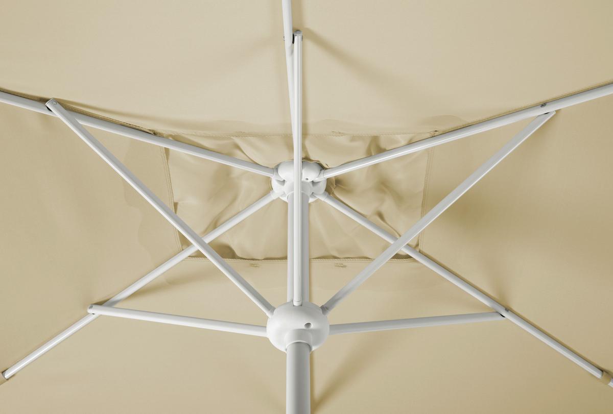 Sonnenschirm Oslo Natur Bht: 200x250x300 Cm Naturfarben - Naturfarben/Weiß, Basics, Textil/Metall (200/250/300cm) - Schneider
