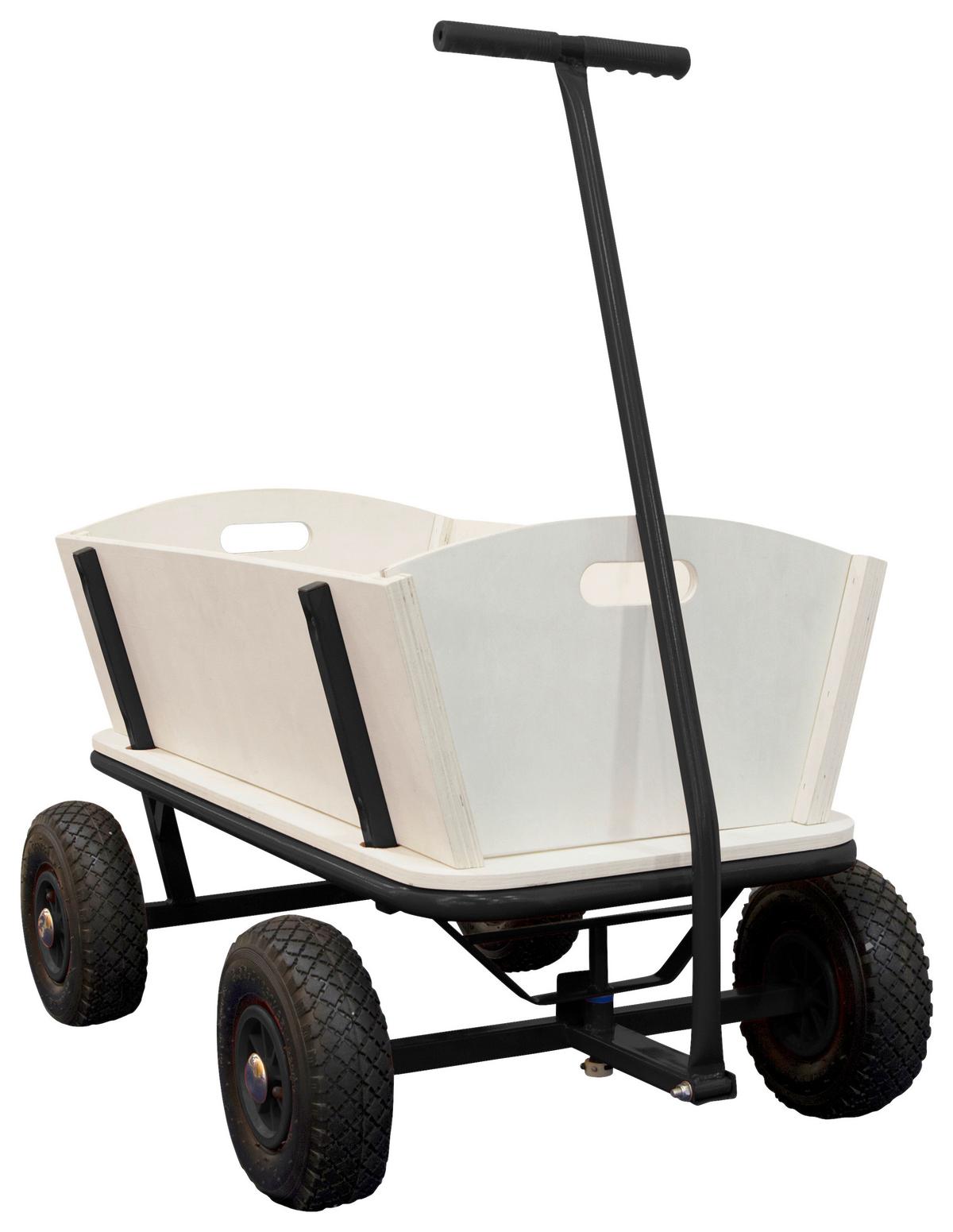 Bollerwagen Cc93611 - Schwarz/Braun, KONVENTIONELL, Holz/Metall (61/95/97cm) - Ambia Garden