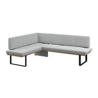 Eckbank Tristan Webstoff hellgrau, S:175x225cm - Hellgrau/Schwarz, MODERN, Holz/Textil (175/225cm) - James Wood