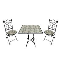 Gartenset Camilla Romantic Rose - Creme/Schwarz, Basics, Keramik/Metall (60/60/75cm) - Ambia Garden