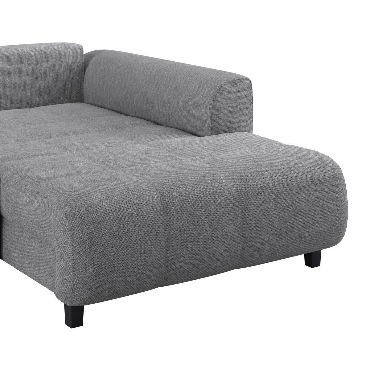 Rohová sedačka MENDOZA, pravá, sivá - čierna/sivá, Design, drevo/textil (309/197cm) - Ondega
