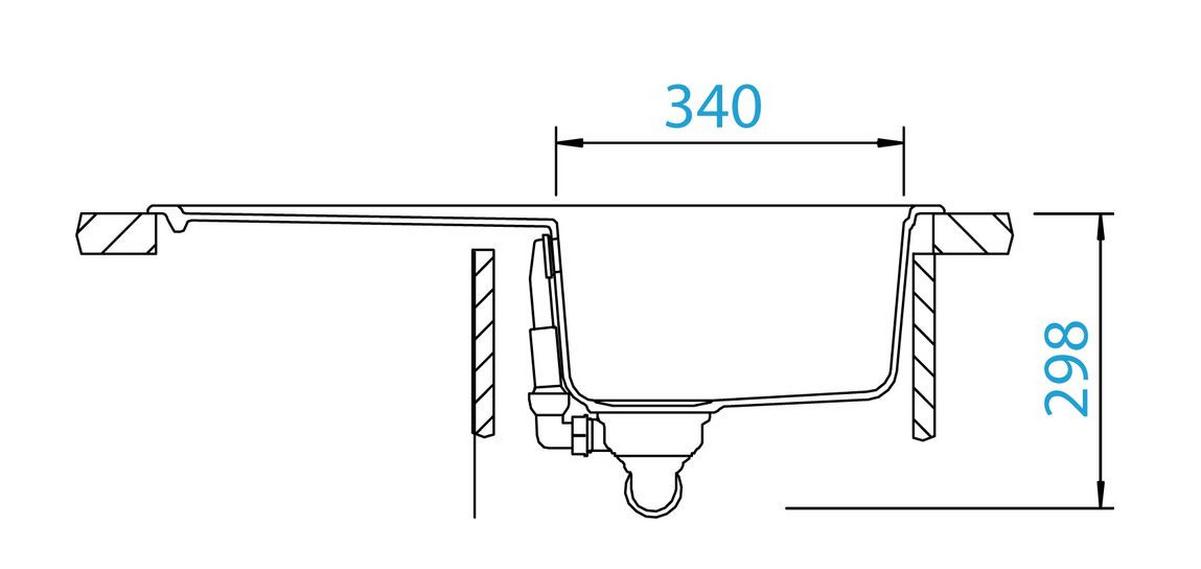 Granitový dřez Teka Simpla 45 S TG - béžová, kámen (78/50/20cm) - Teka