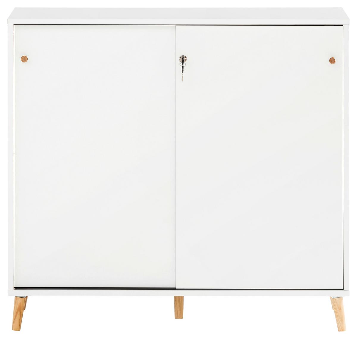 Aktenschrank Serie 500 Weiß B: 100,1 cm - Weiß, MODERN, Holzwerkstoff (100,1/92,6/41cm) - MID.YOU