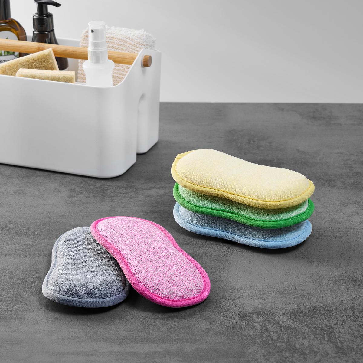 Špongia ANDRE - 5PCS - modrá/pink, Konventionell, textil - Mömax