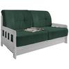 2-Sitzer-Sofa Mit Schlaffunktion Camino B:154 cm - Weiß/Grün, MODERN, Holz/Textil (154/88/90cm) - Livetastic