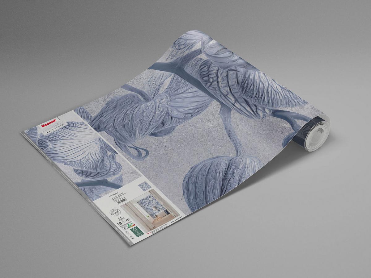 Vliestapete Orchidée - Blau/Weiß, Basics (200/250cm) - Komar