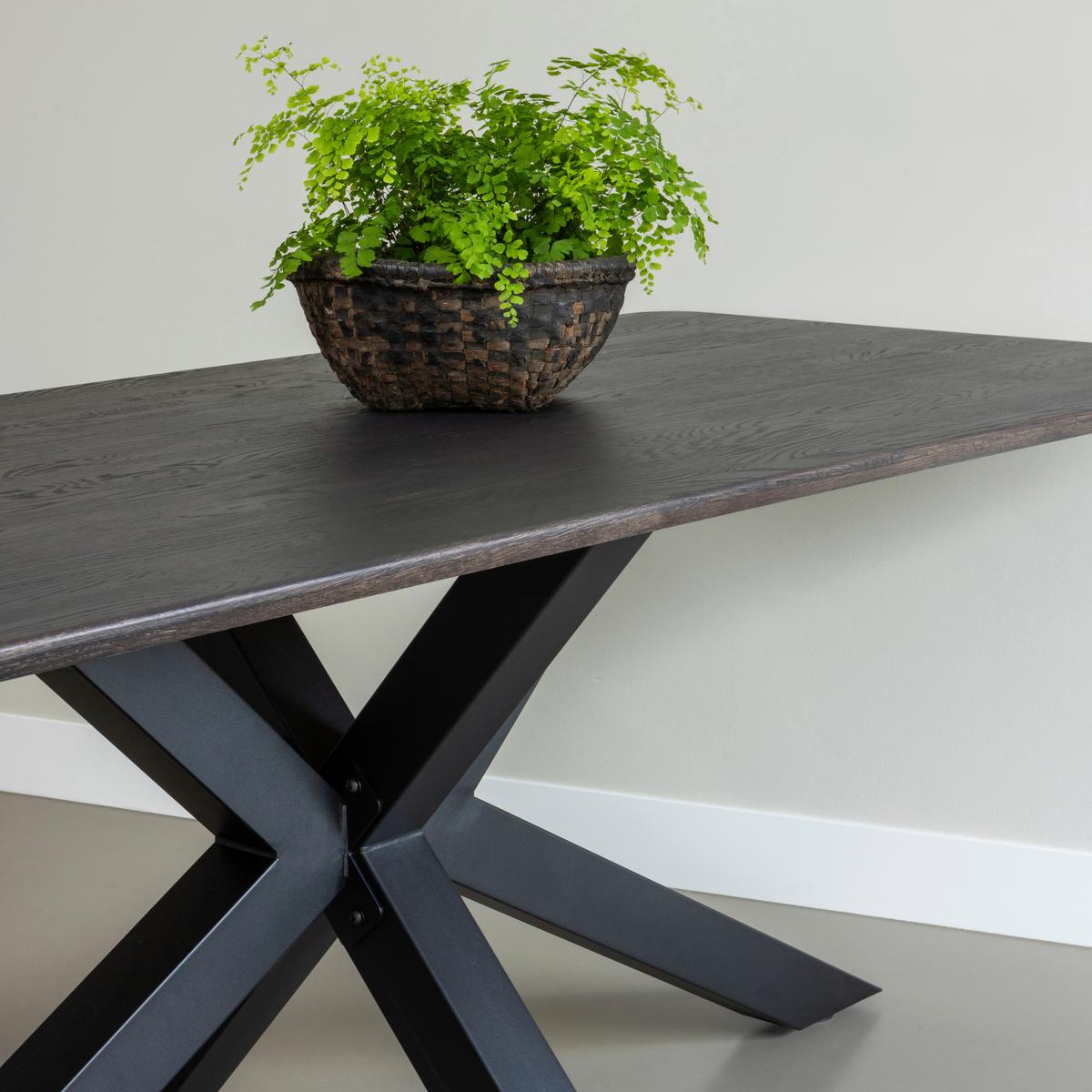 TISCHGESTELL Tablo Schwarz B: 159cm - Schwarz, MODERN, Metall (159/72/77cm) - Livetastic