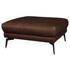 Hocker Spring D. Braun Schwarz B: 96 cm - Dunkelbraun/Schwarz, Design, Leder (96/45/80cm) - Livetastic