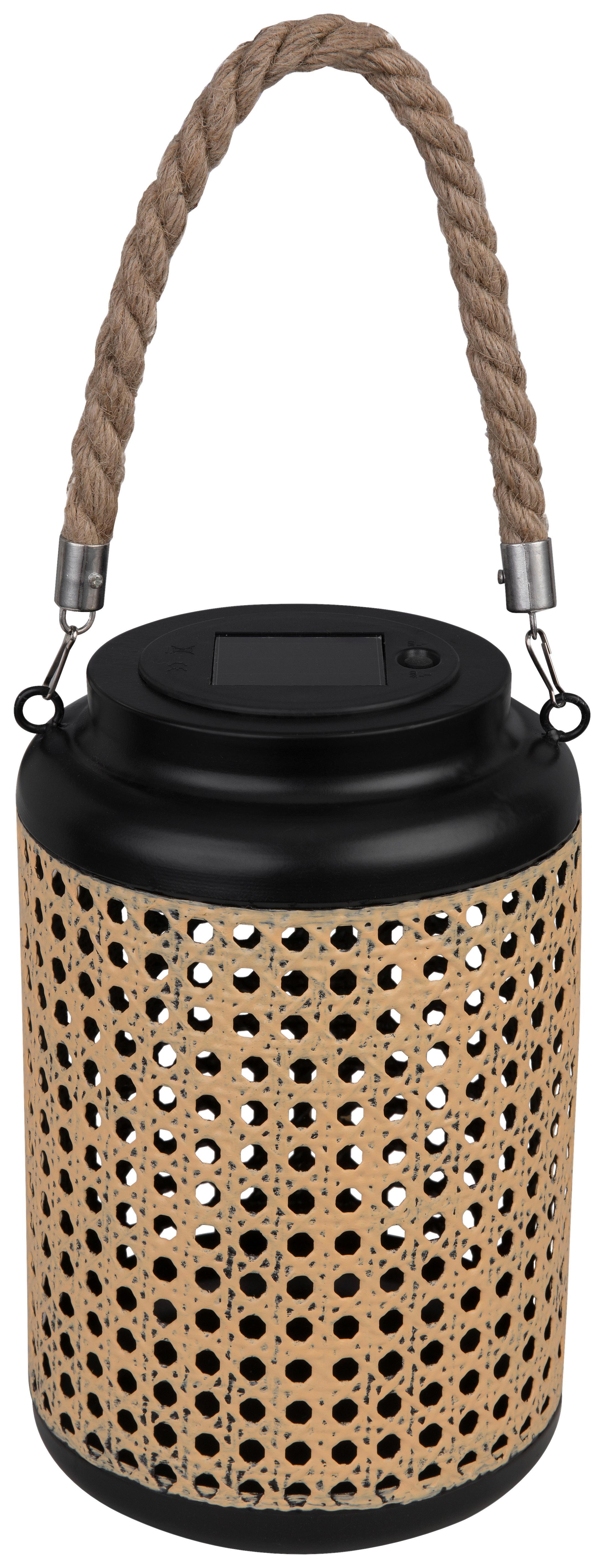 SOLÁRNÍ SVÍTIDLO Liana, 15,5/38cm - černá/přírodní barvy, Moderní, kov/plast (15/38cm) - Modern Living