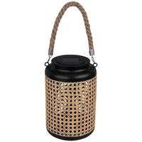 SOLÁRNÍ SVÍTIDLO Liana, 15,5/38cm - černá/přírodní barvy, Moderní, kov/plast (15/38cm) - Modern Living
