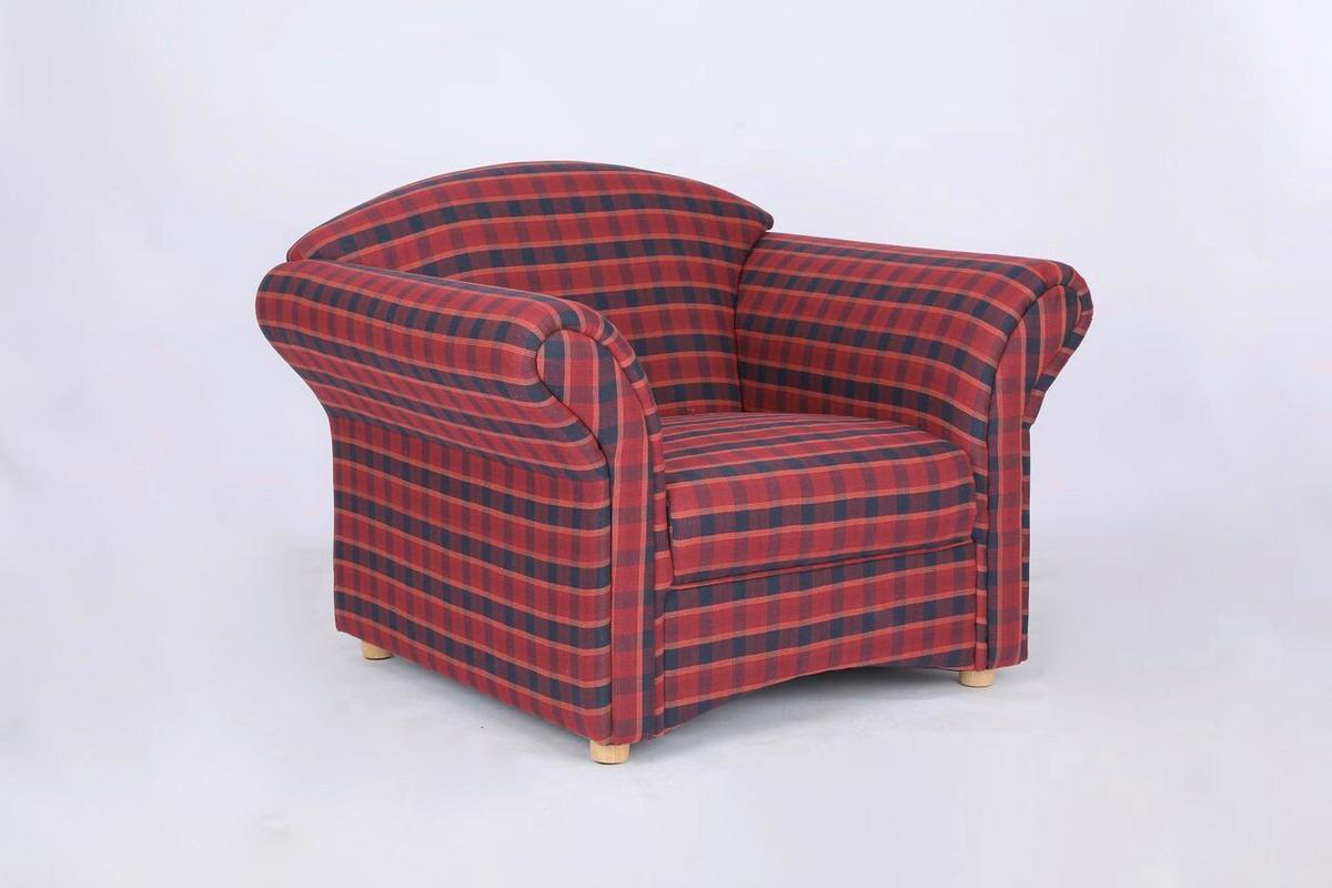Polstersessel Loretta, rot, kariert, ca. 110x84x840 cm - Basics (110/84/84cm)