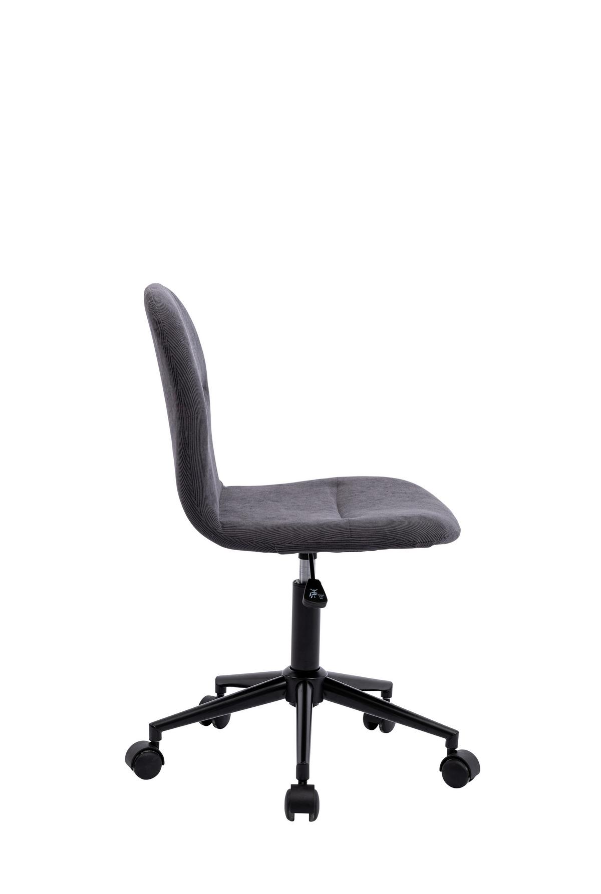 Otočná židle KLARA - šedá/černá, Moderní, kov/textil (43/93/52cm)