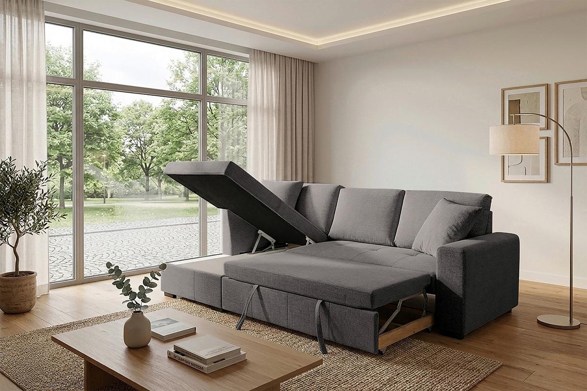 Ecksofa Lukas Dunkelgrau S: 158x239 Cm - Dunkelgrau, Trend, Textil (158/239cm)