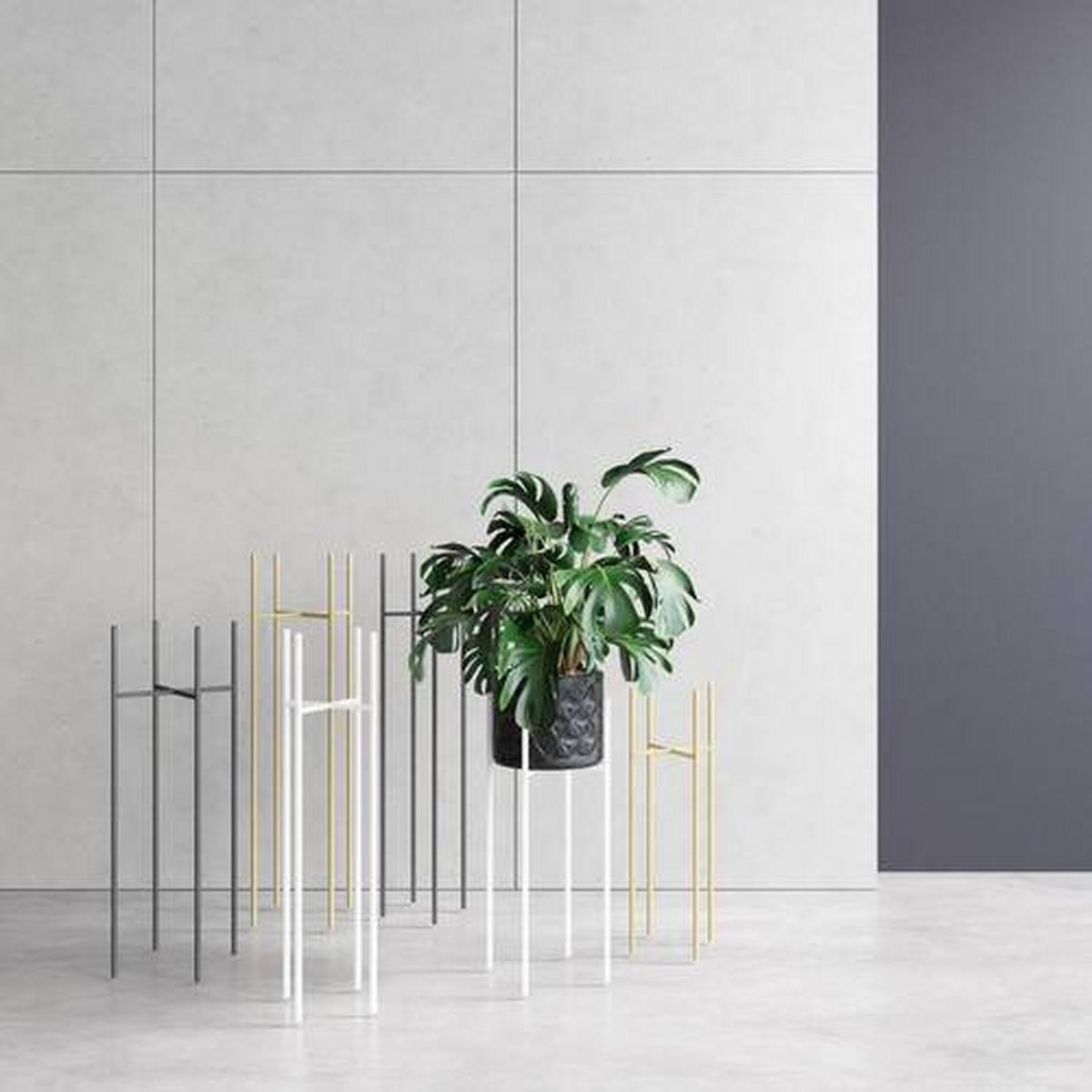 Blumenständer Aluminium Weiß BxHxT: 26x60x26 cm - Weiß, Basics, Metall (26/60/26cm)