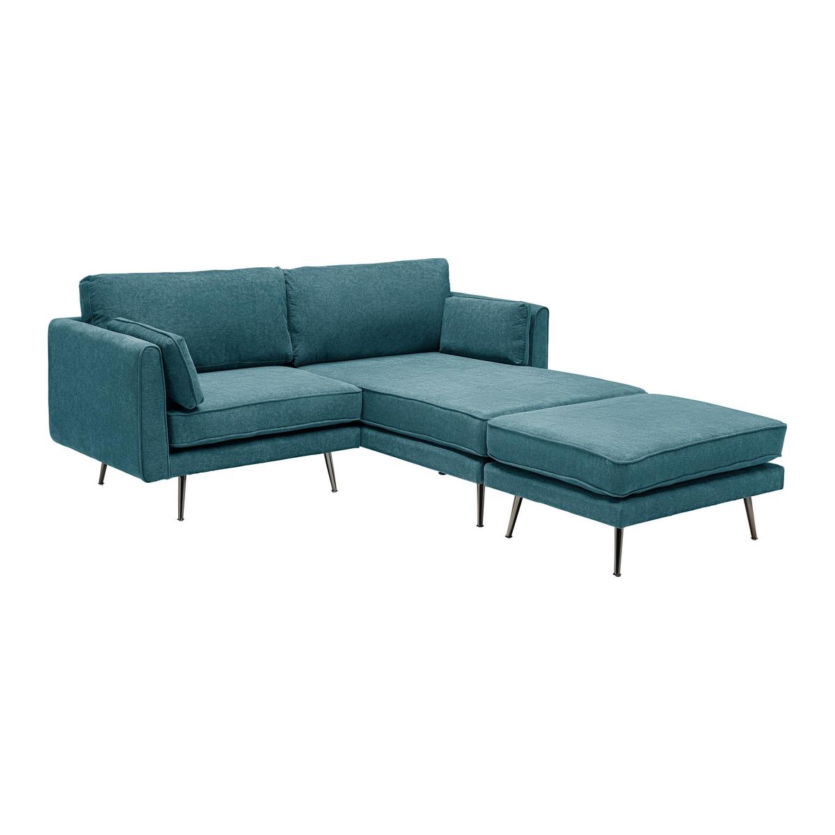Sedací souprava DUNJA zelená - šedá/zelená, Moderní, kov/dřevo (295/89/161cm) - P & B