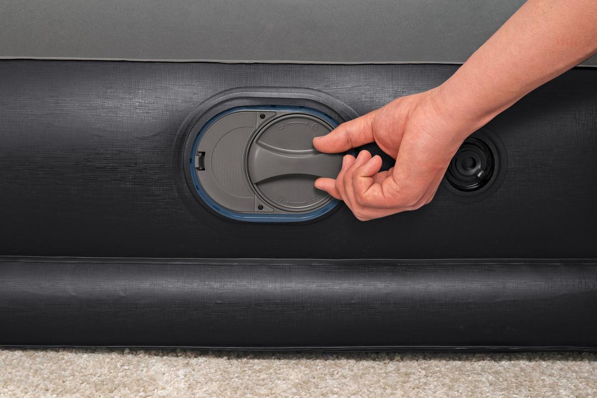 Luftbett Noah 191x97x36 cm Bis 150kg, inkl. Pumpe - Dunkelgrau/Schwarz, KONVENTIONELL, Kunststoff/Metall (191/97/36cm) - Bestway