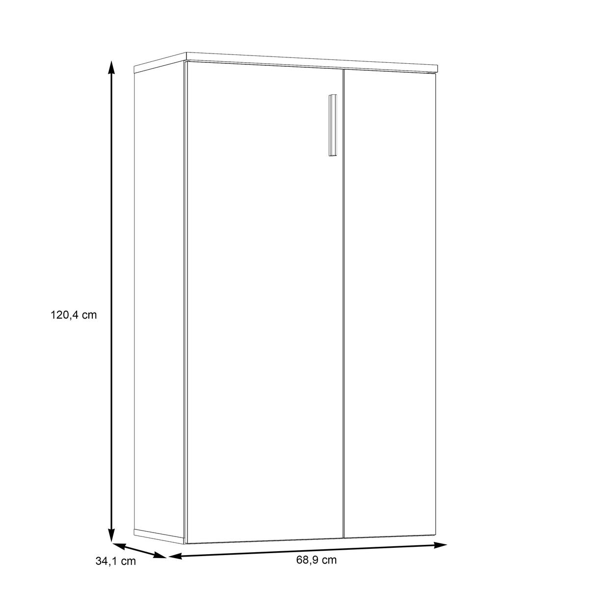 Cipősszekrény Boots 68,9/120,4cm - barna/szürke, Basics, műanyag/faalapú anyag (68,9/120,4/34,1cm)