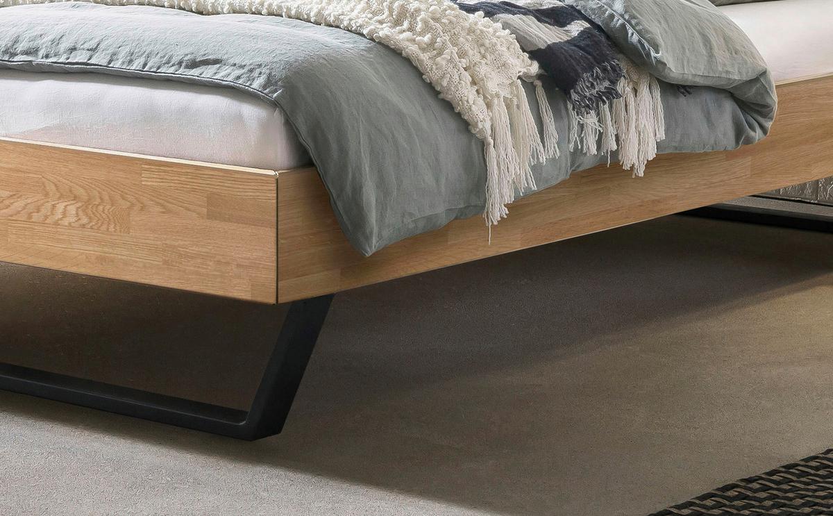 Bett Ostino Anthrazit/eiche 160x200 Cm - Eiche Bianco/Anthrazit, KONVENTIONELL, Holz (160/200cm) - Hasena