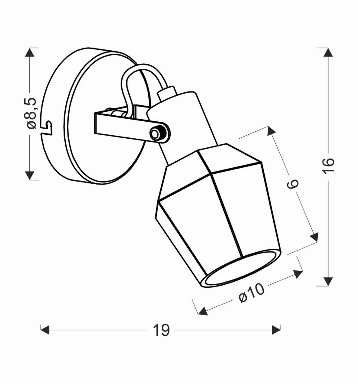 Strahler 91-13347 Randi - Schwarz, Design, Glas/Metall (19/9/16cm)