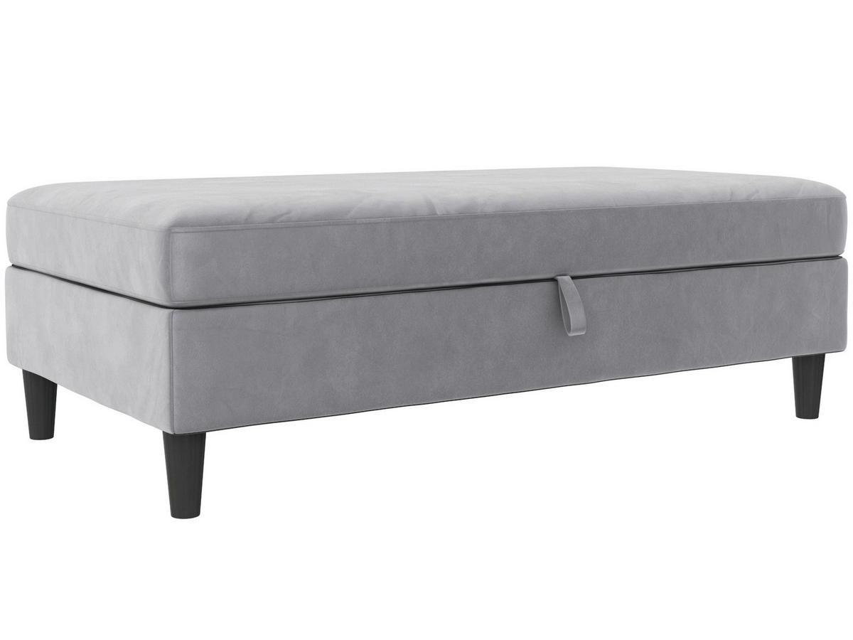Hocker Hannover Grau, mit Stauraum - Schwarz/Grau, Basics, Textil (130/43/69cm) - Livetastic