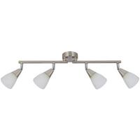 Strahler Walter 4-flammig Verstellbar L: 60 Cm - Weiß/Nickelfarben, KONVENTIONELL, Glas/Metall (60/8/19cm) - James Wood