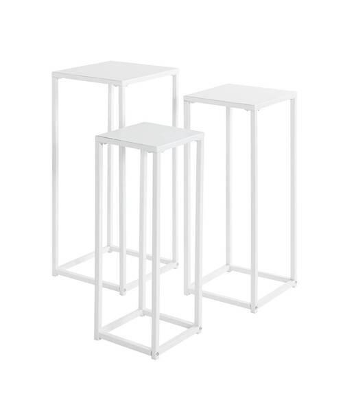 SADA SLOUPŮ NA KVĚTINY BLACKBURN - bílá, Moderní, kov (22-26-30/61-66-71/22-26-30cm) - Mömax