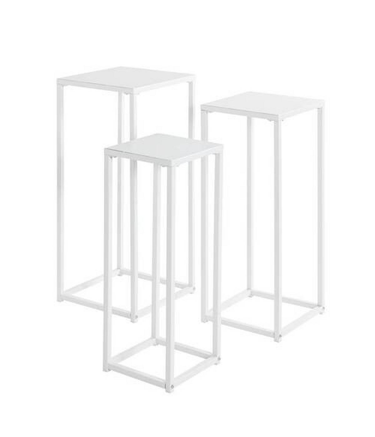 SADA SLOUPŮ NA KVĚTINY BLACKBURN - bílá, Moderní, kov (22-26-30/61-66-71/22-26-30cm) - Mömax