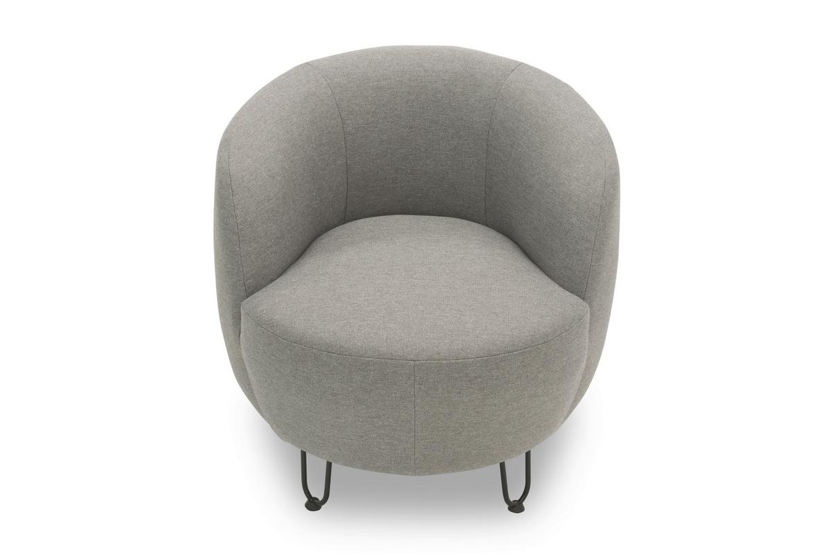 Sessel Hellgrau B: 72 cm - Hellgrau/Schwarz, Design, Textil (72/74/76cm) - MID.YOU