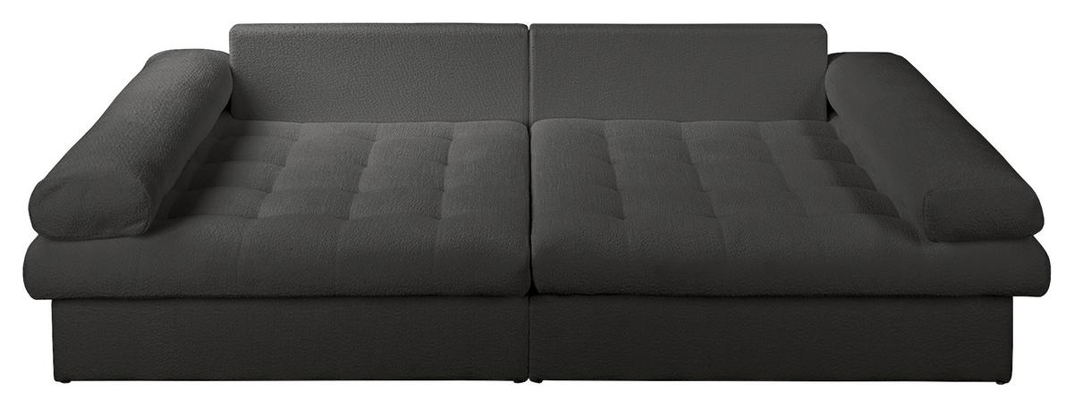 Bigsofa Naomi Dunkelgrau B: 284 cm - Dunkelgrau/Schwarz, Design, Textil (284/94/148cm) - Livetastic