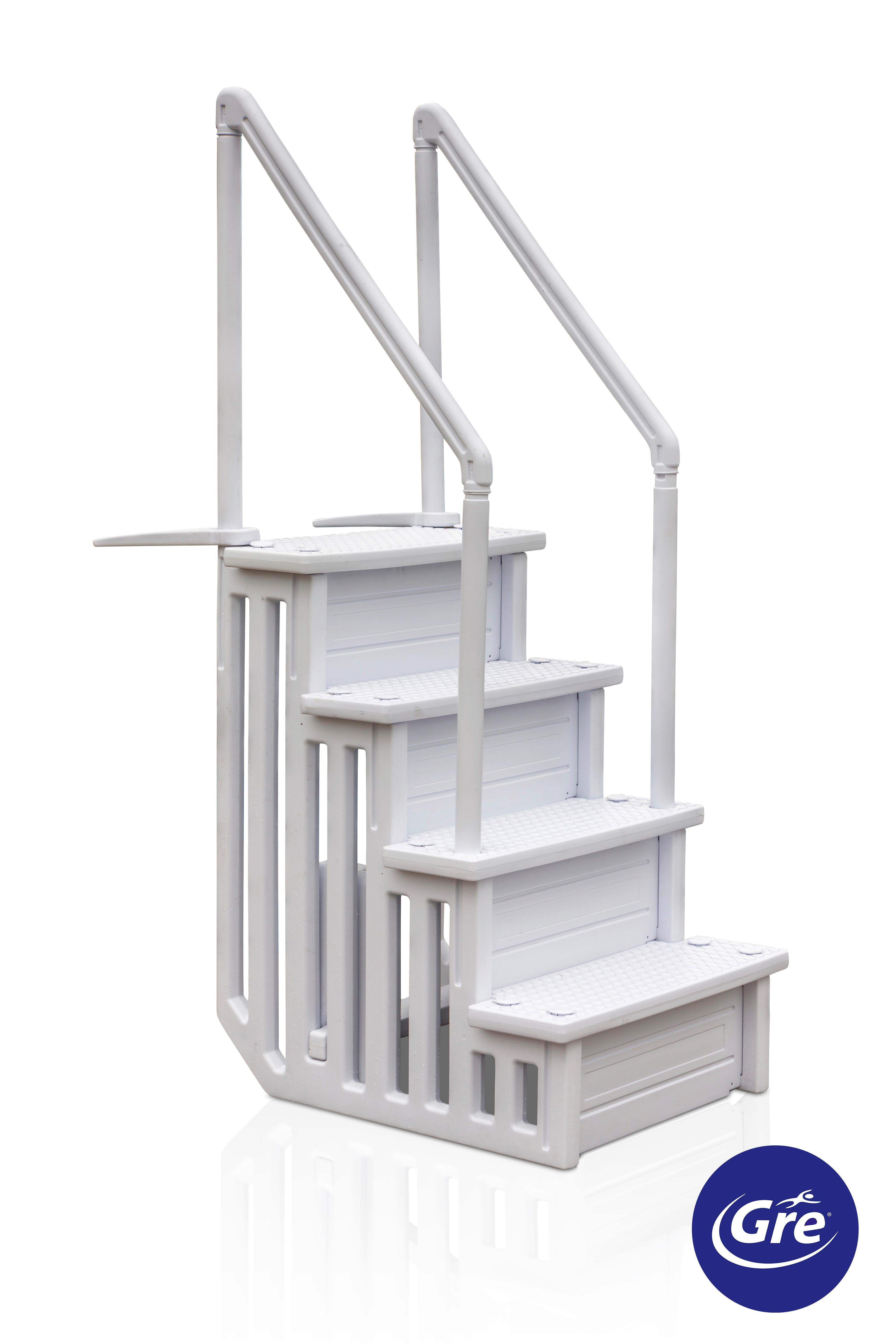 Poolleiter Leiter - Weiß, KONVENTIONELL, Kunststoff (92/206/80cm) - Gre