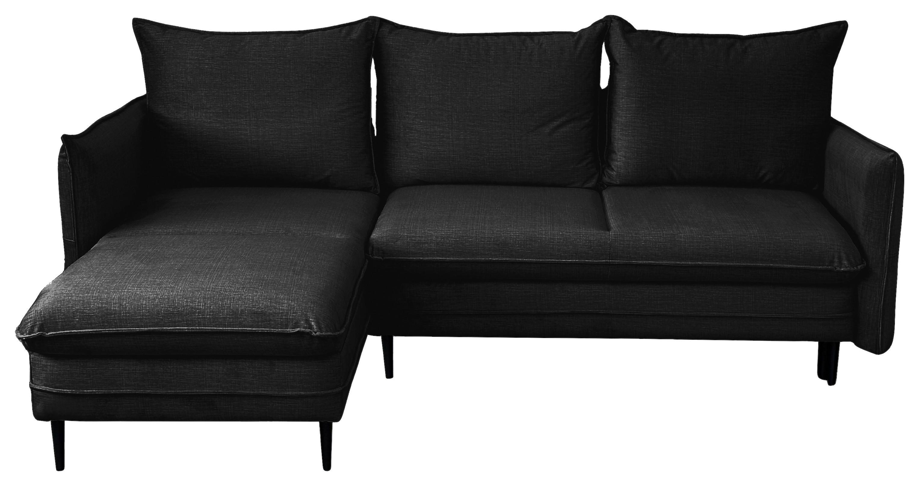 Ecksofa Mit Bettkasten Melody Schwarz S: 170x235 Cm - Schwarz, Design, Textil (170/235cm) - MID.YOU