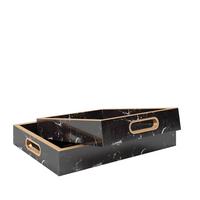 Tablett Gloria Schwarz B: 40 cm - Schwarz, Basics, Kunststoff (40/30/6cm) - Playboy
