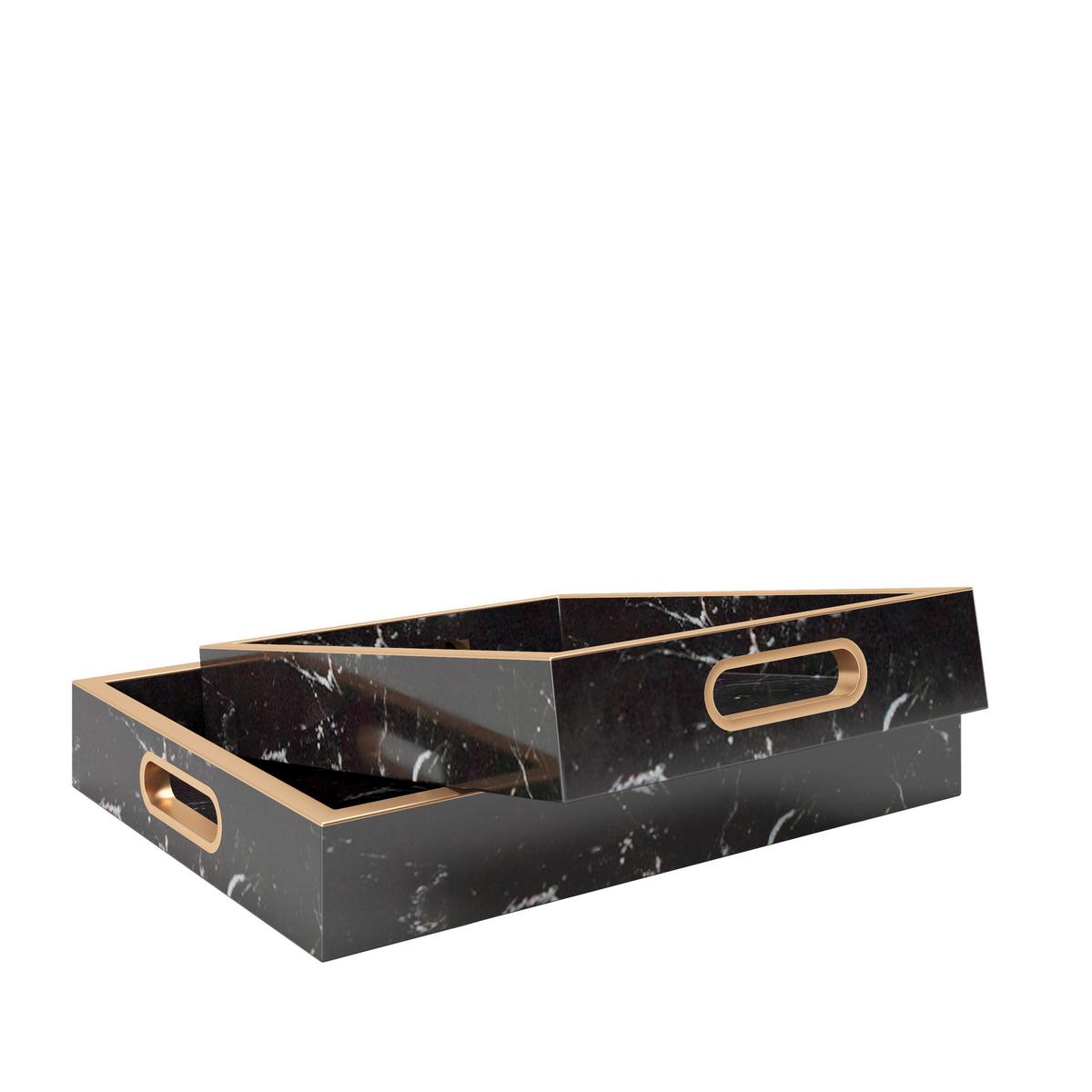 Tablett Gloria Schwarz B: 40 cm - Schwarz, Basics, Kunststoff (40/30/6cm) - Playboy