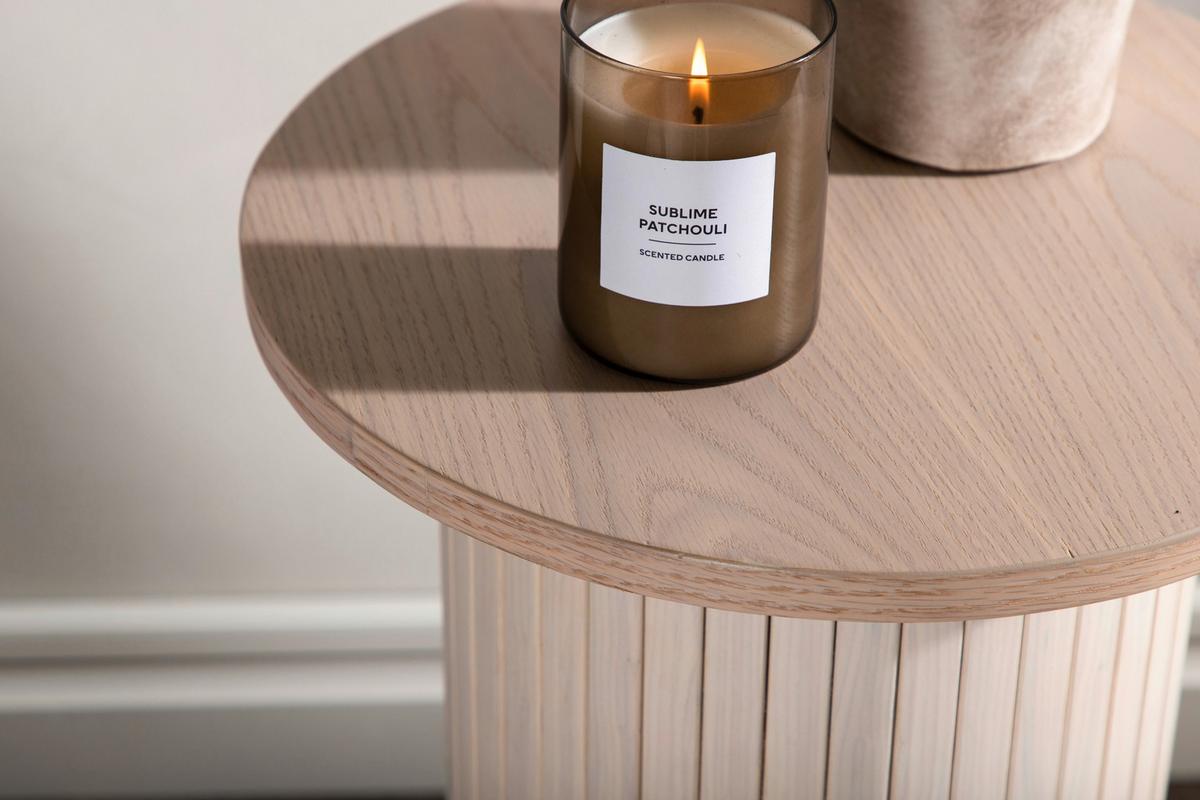 Beistelltisch Bianca - Beige/Weiß, Design, Holzwerkstoff (40/40/65cm) - Livetastic