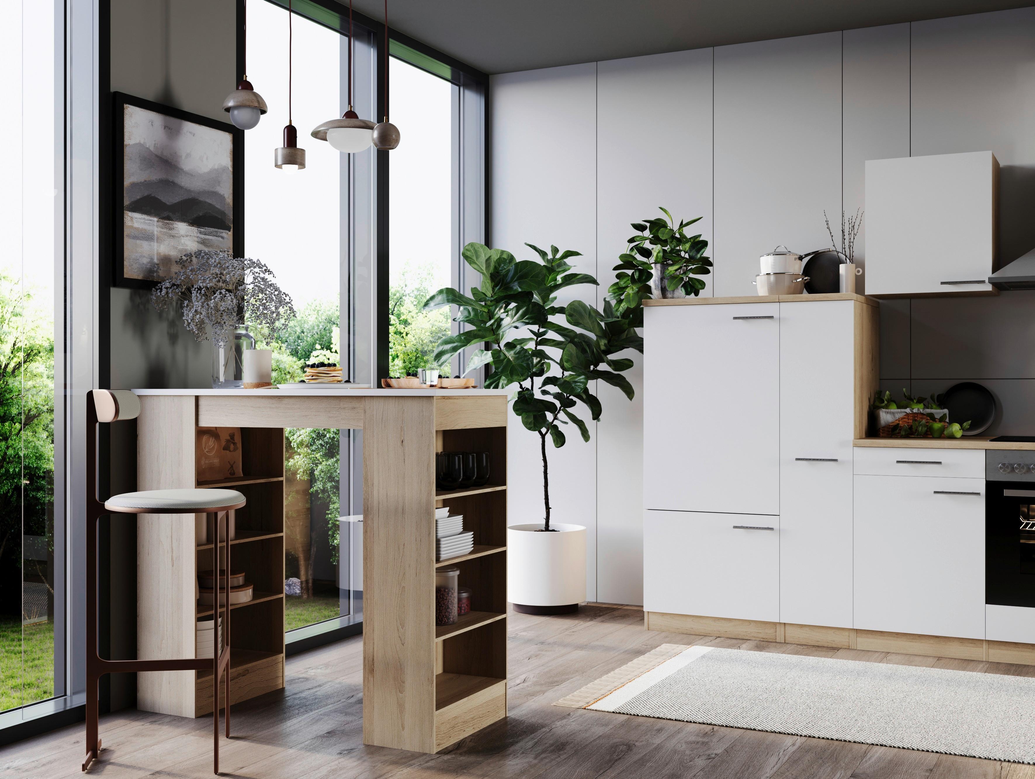 Bartisch Merle Weiß/Eiche Dekor B:103cm - Eichefarben/Weiß, Design, Holzwerkstoff (103/50/115cm) - Respekta