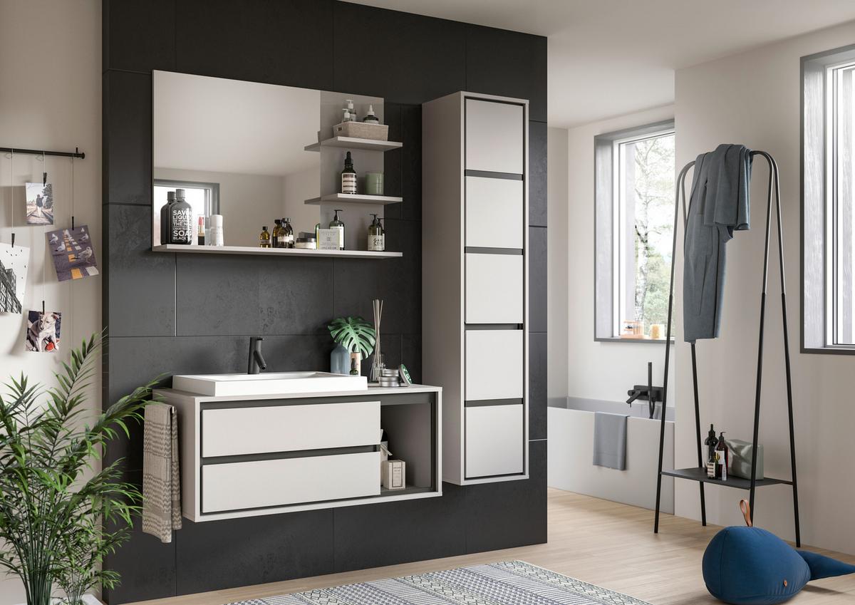 Wandspiegel Jaru Grau B: 100 Cm - Grau, MODERN, Holzwerkstoff (100/69/16cm) - MID.YOU