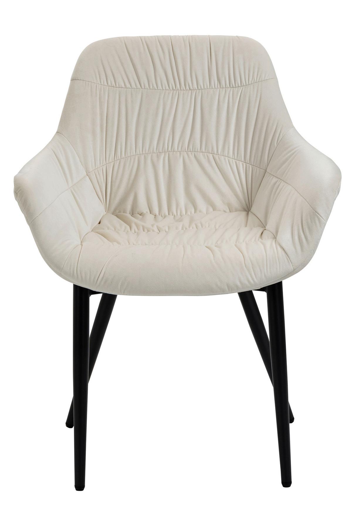 Tischgruppe Akazie Massiv/Creme 5--Teilig. - Creme/Naturfarben, MODERN, Holz/Textil (180/90/76,5cm) - Livetastic