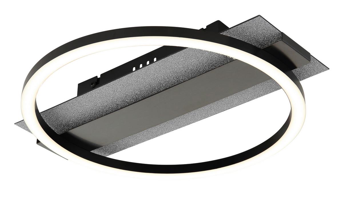 LED-Deckenleuchte Memory-Funktion - Silberfarben/Schwarzchrom, Design, Kunststoff/Metall (34,2/6,8/30cm) - Globo