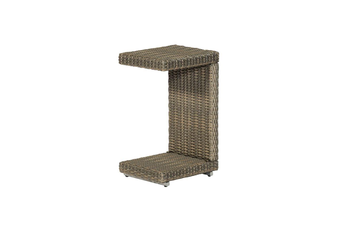 Gartenbeistelltisch Zwei Ebenen Andalusia Grau - Grau, ROMANTIK / LANDHAUS, Kunststoff/Metall (33/64/42cm) - Gardenson