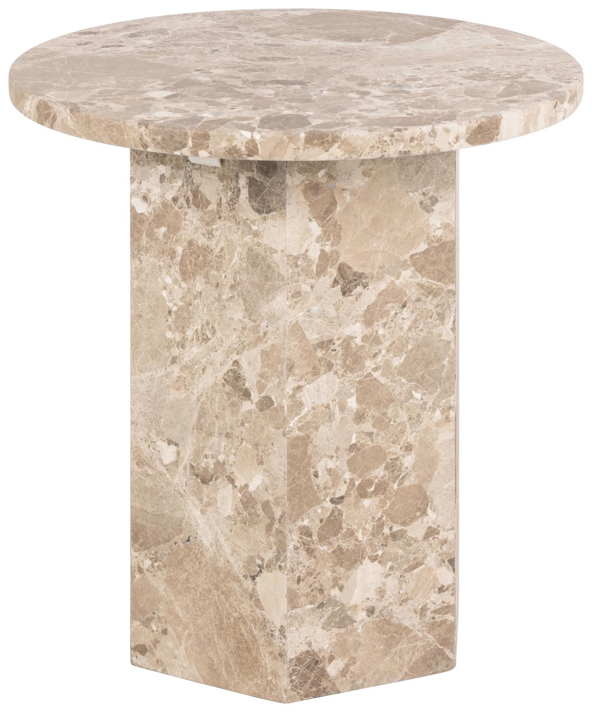 Kisasztal Naxos - bézs/barna, Design, kő (50/50/50cm) - MID.YOU
