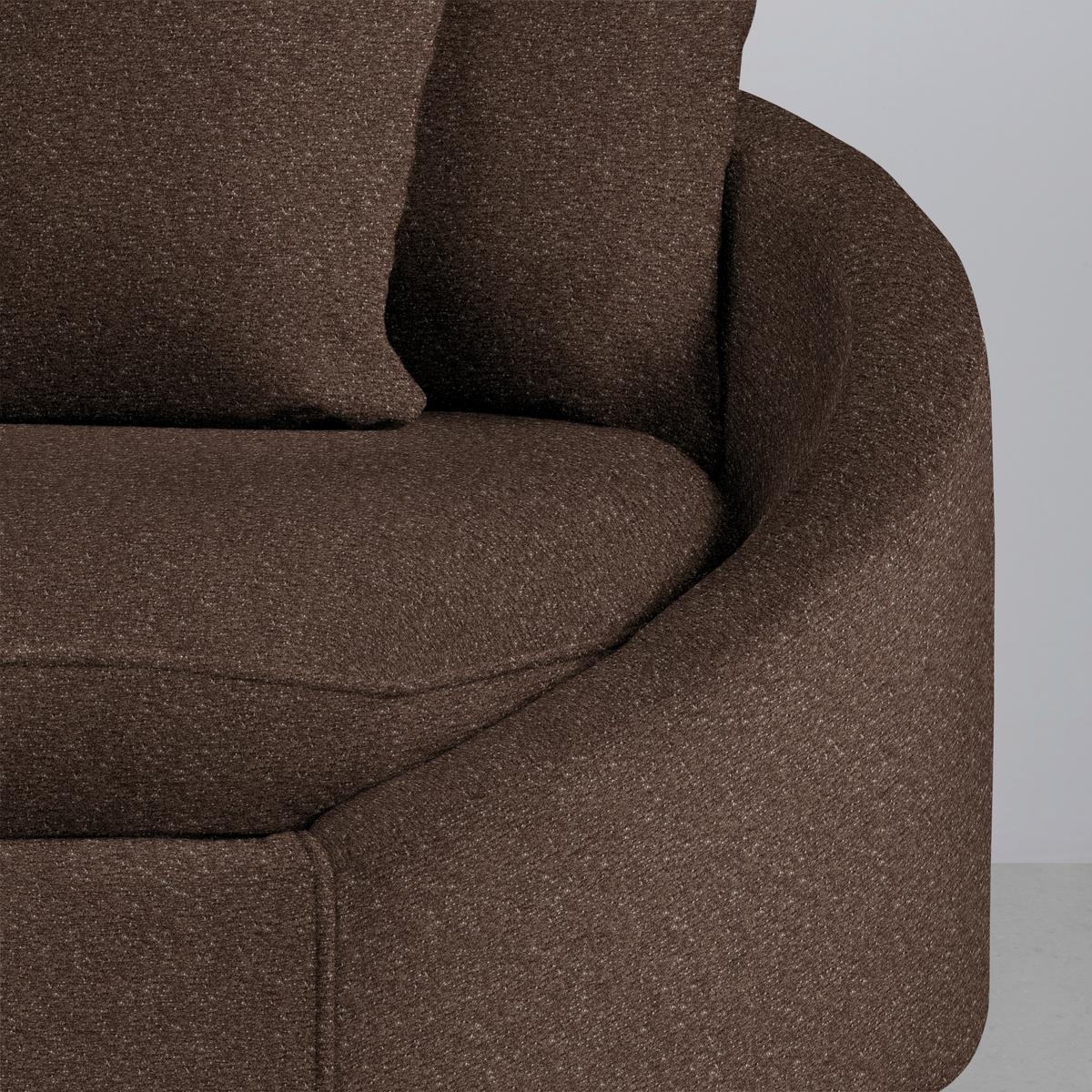 Rohová sedačka AXEL, levá, hnědá tkanina - černá/hnědá, Moderní, kov/textil (250/291cm) - Mömax