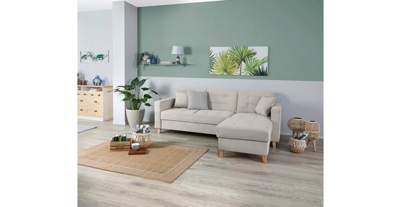 Ecksofa Bergen - Hellgrau/Naturfarben, Design, Textil (231/160cm) - Luca Bessoni