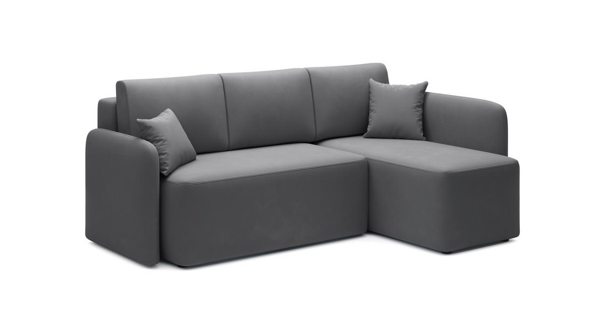 Ecksofa Hadson Grau S: 206x150 cm - Schwarz/Grau, Design, Textil (206/150cm) - MID.YOU